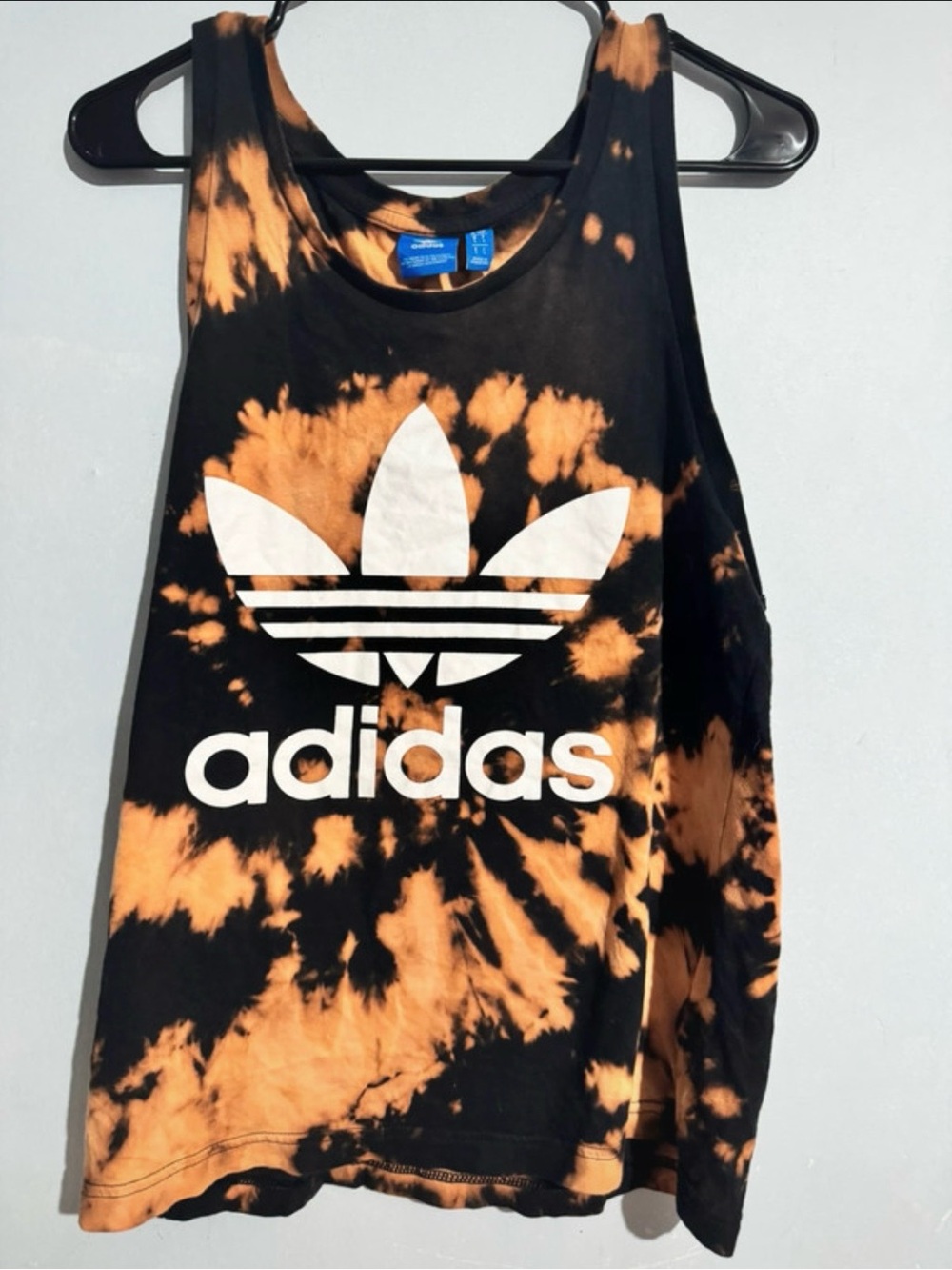 adidas Black & Orange Tie-Dye Tank Top